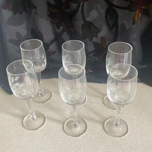 1980/90’s Tuscany handmade Romania set (6) etched floral design cordial glasses